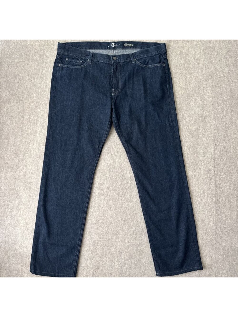 7 For All Mankind Slimmy Jeans Mens 40x32 Dark Rinse Slim Straight Stretch